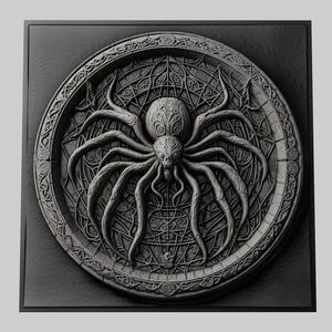Lord of Rings Sauron Shelob 3d printer relief medallion stone tablet obj stl