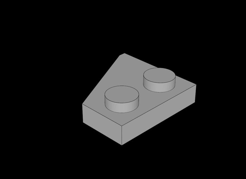 Lego Compatible (24307.dat) Wing  2 x  2 Right