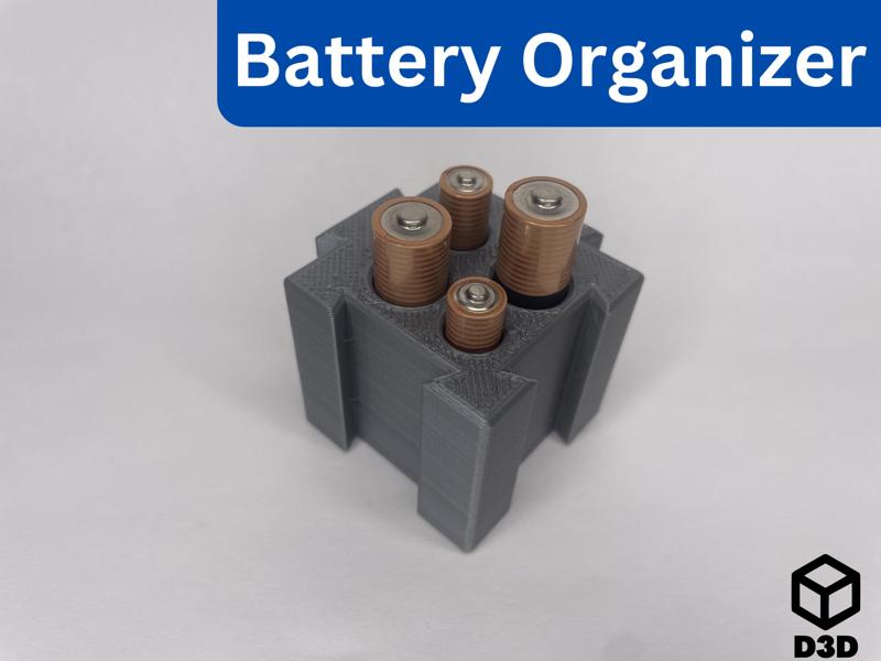 AAA and AA Battery Organizer Small (Modular Dovetail Organization System)