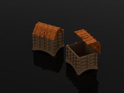 Retro Treasure Box Wooden Pirate Treasure Chest Box Gem Jewelry Storage Organizer Trinket Keepsake Treasure Case Without Lock 3D Model STL