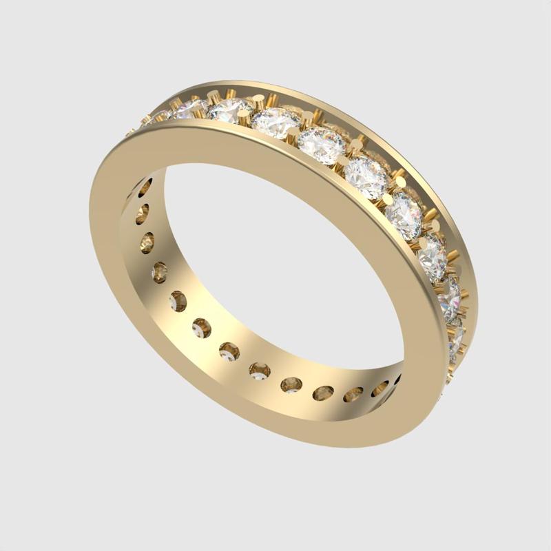 Circle Sparkling Gemstones Eternity Band 3D print