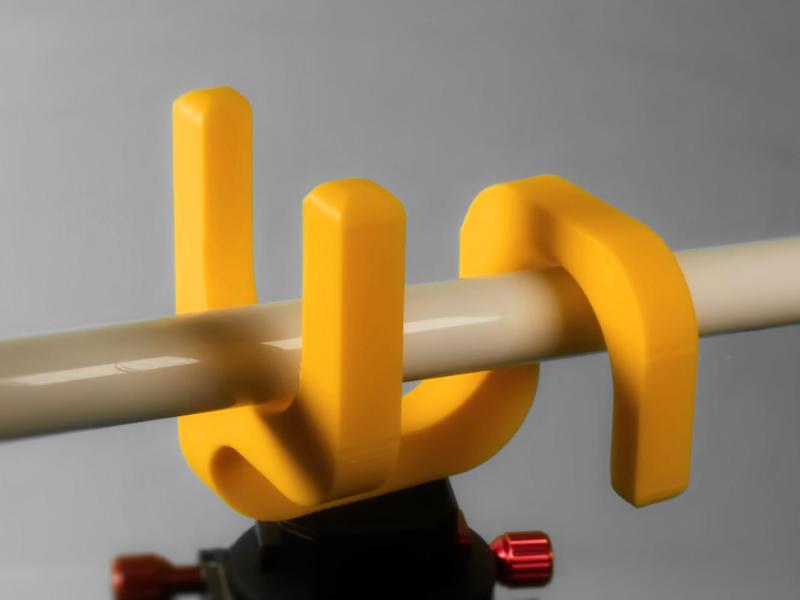 Boom mic pole holder with 1/4-20 UNC threads