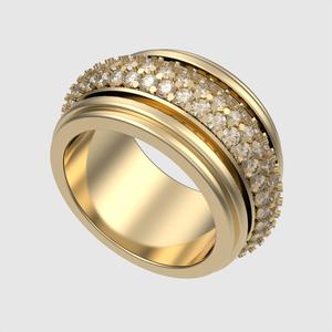 Rotating Gemstone Ring 3D print