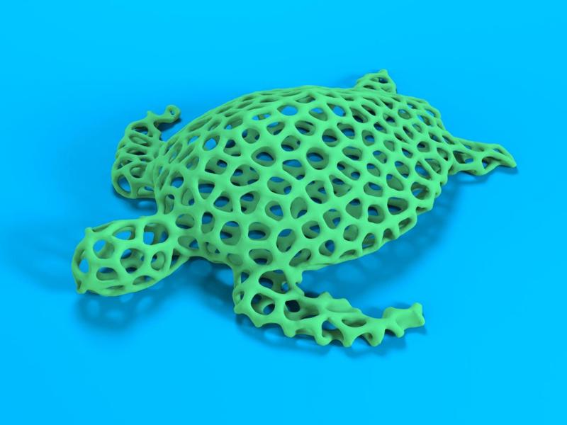 Voronoi sea turtle - Small fish hiding space