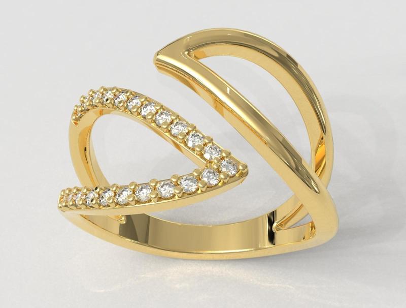 Diamond Leaf Ring