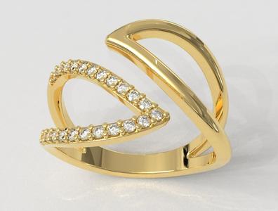 Diamond Leaf Ring