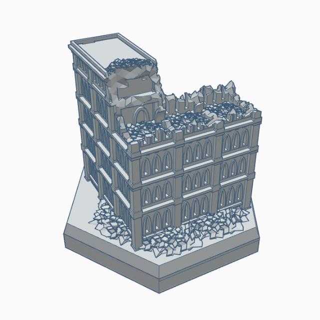 Gothic Ruined Building 16 Hex Map Scale HMSGR016