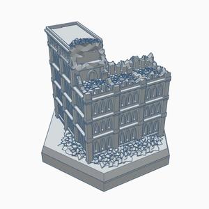 Gothic Ruined Building 16 Hex Map Scale HMSGR016