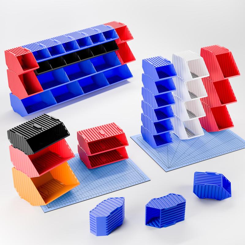 Stackable Modular Snap-Together Storage Containers