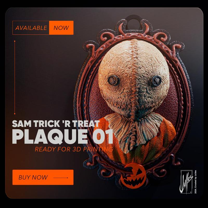 Sam Trick or Treat Plaque 01 3D print model