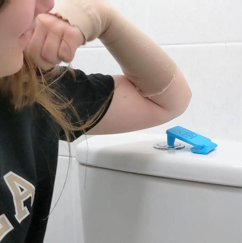 Toilet Paddle for push-button toilet accessibility