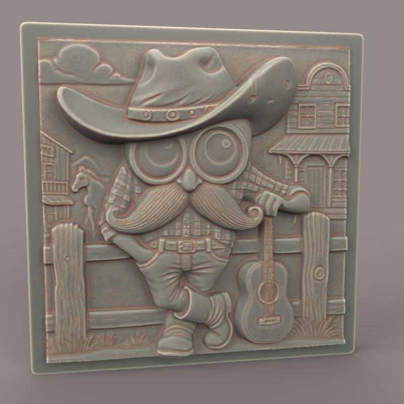 Covboy Bas-Relief Figures - STL File-3