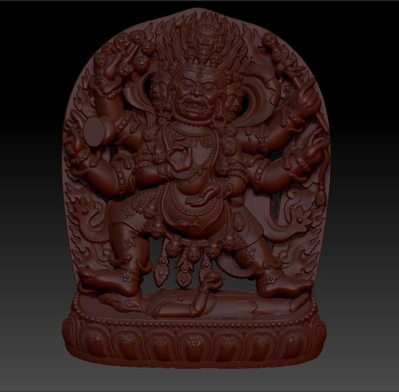 Tibetan Buddha relief model for cnc or 3D printing