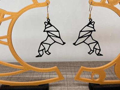 Earrings - Wolf Geometric