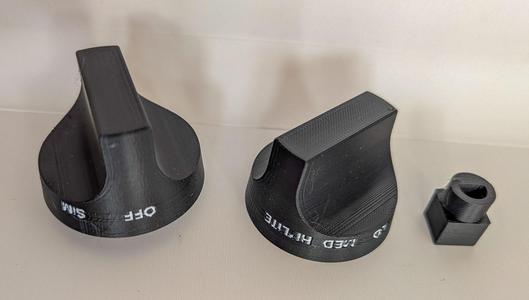 Replacement knobs for GE gas cooktop (stove)