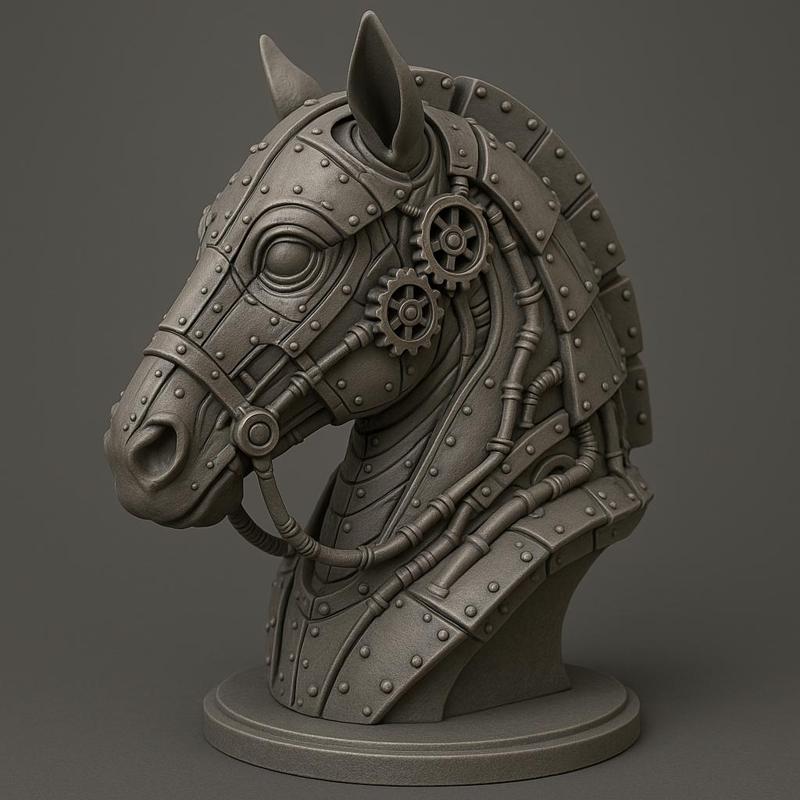 Steampunk Mechanical Horse Bust