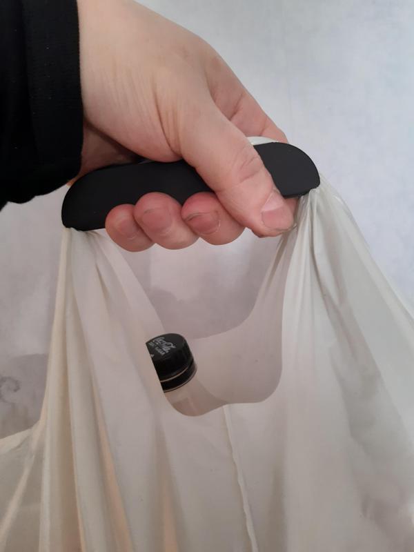 Grocery bag handle.