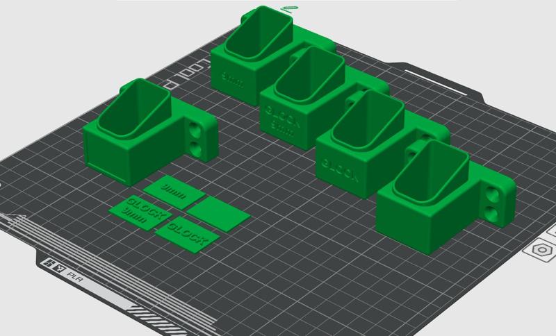 Glock Double Stack Wall Mounted Magazine Holder (1 Magazine Variant)
