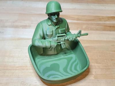 Green Toy Army Soldier Candy / Key Dish Bowl