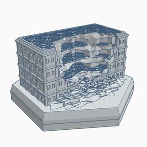 Modern Ruined Building 5 Hex Map Scale HMSMR005