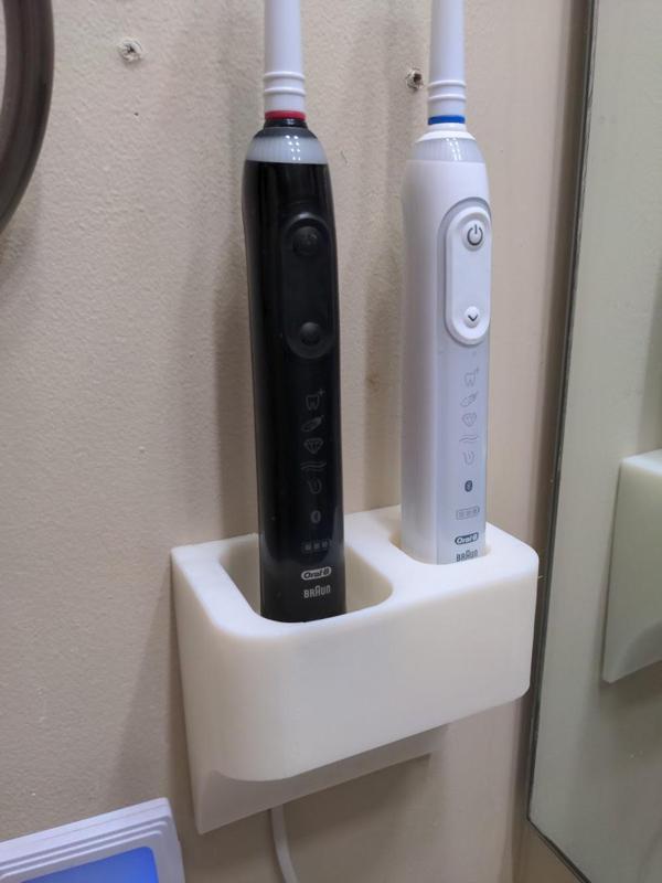 Wall Mount Braun Toothbrush holder w/charger slot