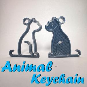 2D Cat Keychain