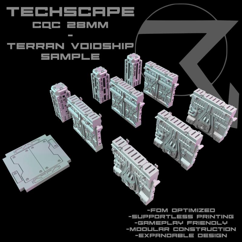 TECHSCAPE CQC - 28mm - Terran Voidship FREE Sample (40k Boarding Action and Into The Dark Compatible)