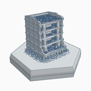 Modern Ruined Building 2 Hex Map Scale HMSMR002