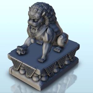 Statue of the celestial snow lion sitting 3 - Asia Terrain Clash of Katanas Tabletop RPG terrain China Korea