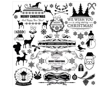 Big set christmas ornaments
