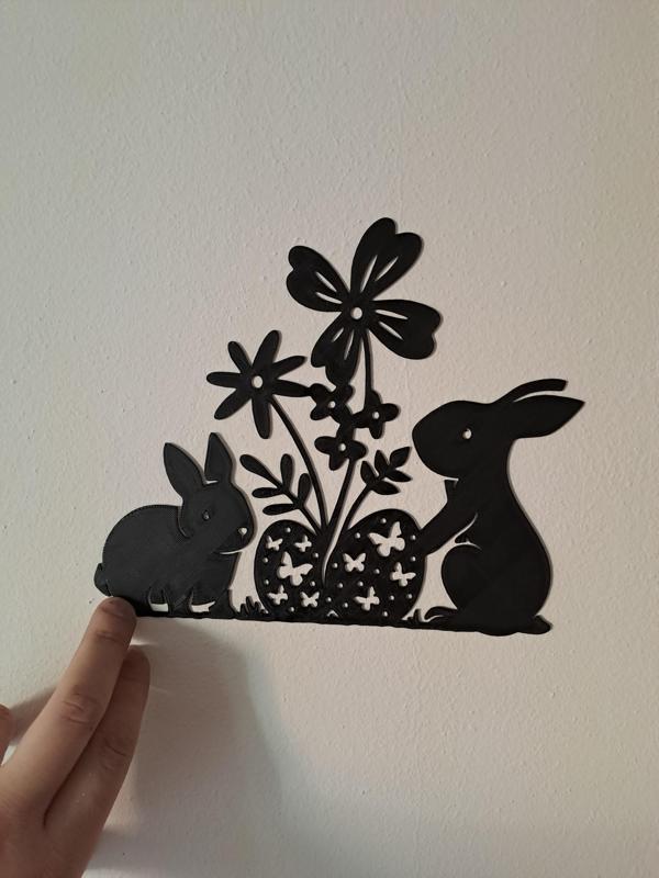 LINE ART EASTER BUNNY 4, WALL ART EASTER BUNNY, 2D ART EASTER BUNNY, DECOR EASTER BUNNY