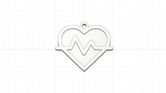 Heart Rate Heart Key Chain - Cardiologist