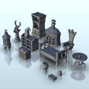 Medieval interior set - Medieval scenery terrain wargame