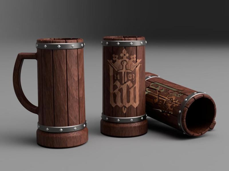 Can Holder – wooden barrel style and KCD logo (Kingdom Come: Deliverance)