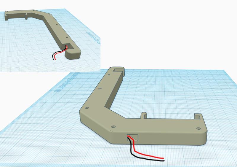 MMU friendly Prusa i3 MK3 MK3S LED strip with cable slot