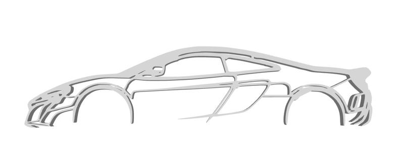Easily scalable Mclaren 650s silhouette for your wall, keychains, etc.