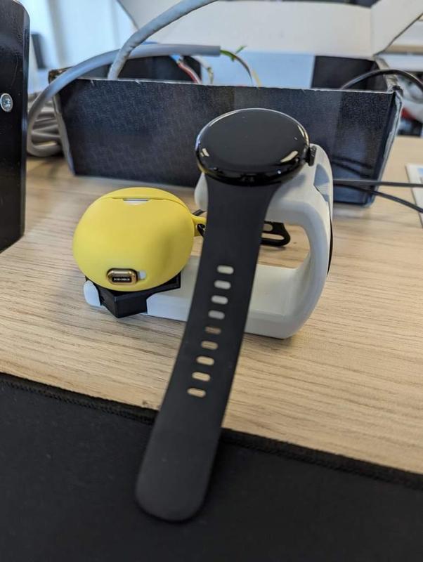 Pixel Watch 2 Charging Stand with Pixel Watch keychain charger slot