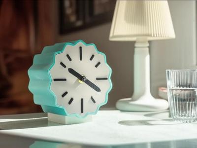 Modern Wave Design Table Clock. Unique Decor