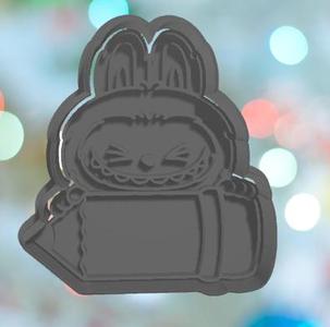 Labubu With Pencil Plaque Cookie Cutter