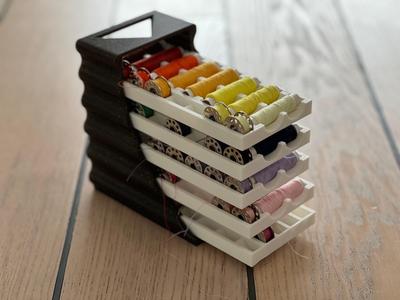 Sewing thread and bobbin roll holder rack