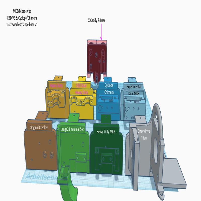 Changable  X Base "ISC" - Interchangeable Sledge Creality & Tevo 