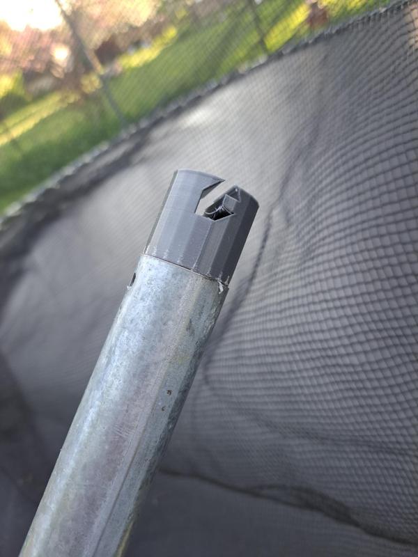 Trampoline pole net hook