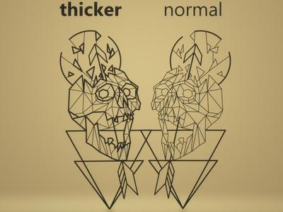 Low poly Skull shot by arrow