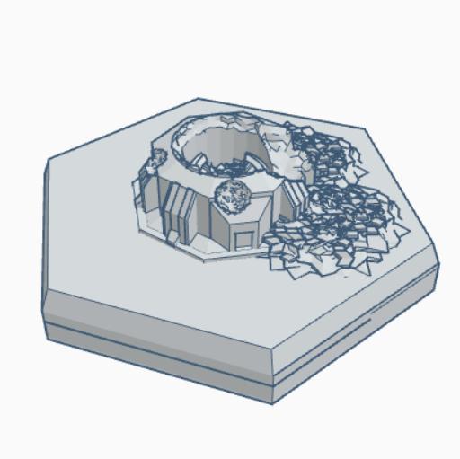 Ruined Armored Silo Hex Map Scale HMSMilR003