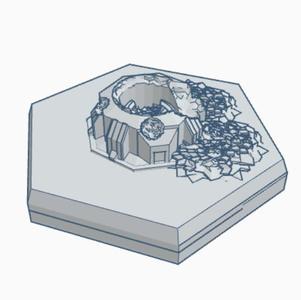 Ruined Armored Silo Hex Map Scale HMSMilR003