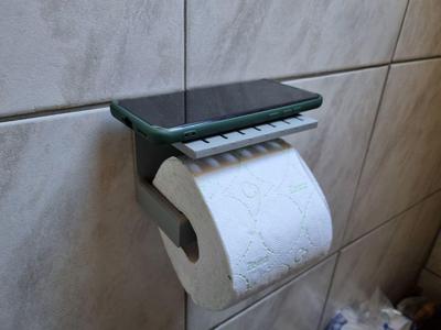Toilet paper & phone holder