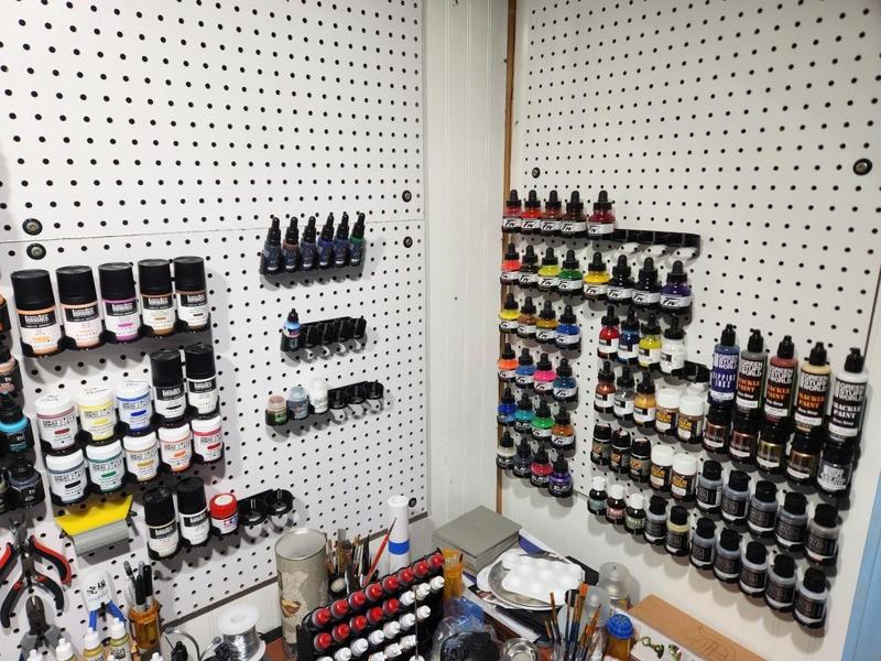 Pegboard Paint Racks