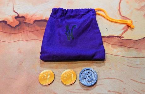 The Golden Ticket board game card holder (sleeved cards) and 3 dollar coin