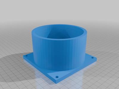 120mm square fan to 100mm circular tubing coupling adapter for Sim racing wind simulator.