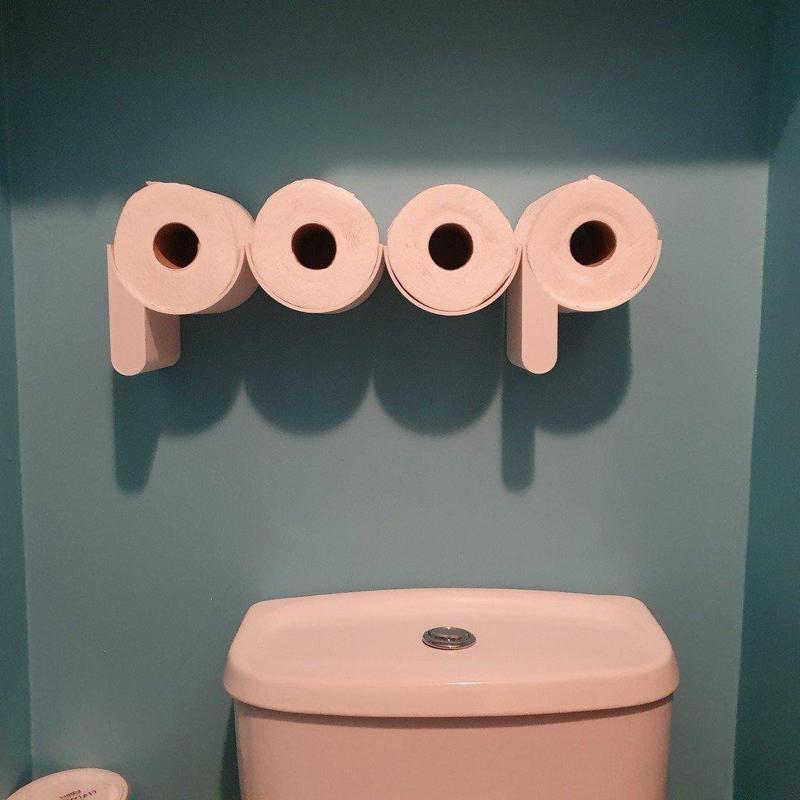 'Poop' toilet roll shelf
